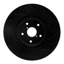 Load image into Gallery viewer, R1 05-17 Subaru WRX STI Front Left Drilled &amp; Slotted Black Brake Rotor