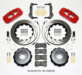 Wilwood AERO4 Rear Kit 14.25in Drilled Red 2014-Up Challenger w/Lines