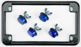 License Plate Frame W/4 Blue Reflectors Black