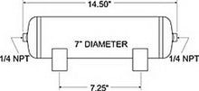 Load image into Gallery viewer, Firestone Air Tank 2 Gallon 7in. x 14.5in. (2) 1/4in. NPT Ports 150 PSI Max - Black (WR17609126)