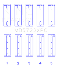 King 2007+ Mitsubishi 4B11T EVO X Coated Performance Main Bearing Set - Size STD