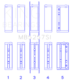 King Engine Bearings General Motors 379/V8 Ohv (Size +1.0mm) Main Bearing Set