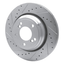 Load image into Gallery viewer, R1 00-06 BMW M5 Rear Left Drilled &amp; Slotted Silver Brake Rotor