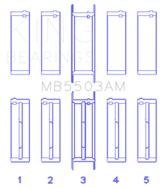 King Ford V8 351ci 5.8L 16v Crankshaft Main Bearing Set (Set of 5)