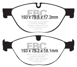 EBC 13+ Jaguar F-Type (Cast Iron Only) 3.0 Supercharged (380) Perf Pkg Yellowstuff Front Brake Pads