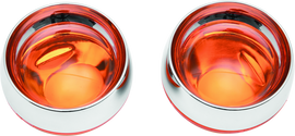 Kuryakyn Deep Dish Bezels With Amber Lenses