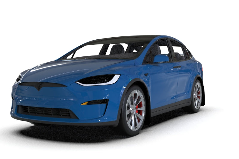 Rally Armor 22-25 Tesla Model X Black UR Mud Flap w/White Logo