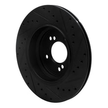 Load image into Gallery viewer, R1 00-06 BMW M5 Rear Left Drilled &amp; Slotted Black Brake Rotor