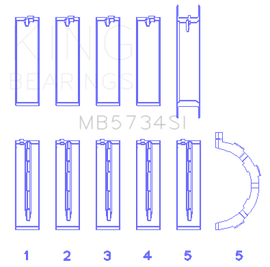 King Ford 302 Cid Coyote (Size +0.5mm) Main Bearing Set