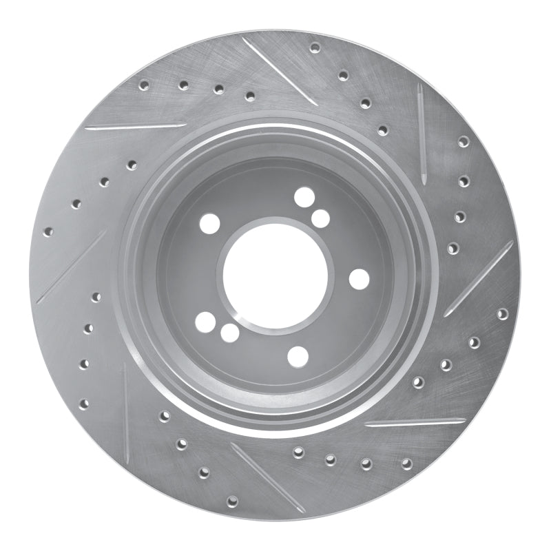 R1 00-06 BMW M5 Rear Left Drilled & Slotted Silver Brake Rotor