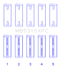 King Mitsubishi 4G63/4G64 Coated Performance Main Bearing Set - Size STD