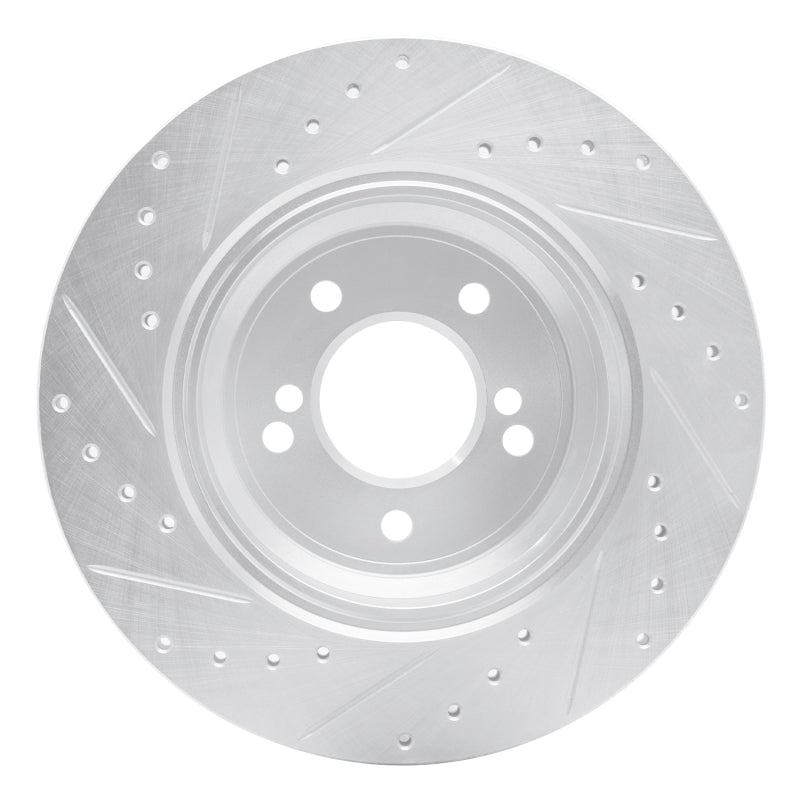 R1 00-06 BMW M5 Rear Right Drilled & Slotted Silver Brake Rotor