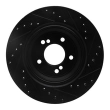 Load image into Gallery viewer, R1 00-06 BMW M5 Rear Left Drilled &amp; Slotted Black Brake Rotor