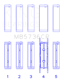 King Ford Powerstroke 6.0L/6.4L Diesel (Size +0.25mm) Crankshaft Main Bearing Set