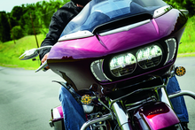 Load image into Gallery viewer, Kuryakyn LED Front Turn Signal Conversion Bullet Style Chrome Bezel Amber Lens