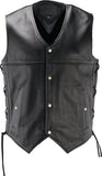Kuryakyn Leather By River Road Old Skool Leather Vest Black - 4XL