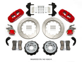 Wilwood AERO4 / MC4 Rear Kit 14.00 Red Currie Pro-Tour Unit Bearing Floater