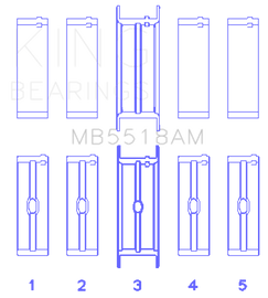 King AMC/Jeep 390 & 401 Crankshaft Main Bearing Set - Size STD