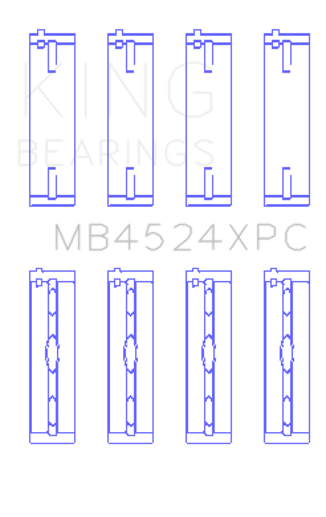 King Nissan VR38DETT pMaxKote Performance Main Bearing Set - Size STD