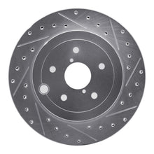 Load image into Gallery viewer, R1 08-20 Subaru WRX STI Rear Right Drilled &amp; Slotted Silver Brake Rotor
