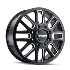 Mayhem 8107D Cogent Dually 20x8.25/8x165.1 BP/115mm Offset/121.3mm Hub Black w/ Milled Spokes Wheel