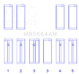 King Nissan QR25DE DOHC 16 Valves Main Bearing Set - Size STD