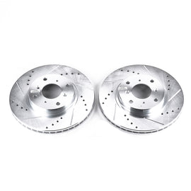 Power Stop 93-96 Honda Prelude Front Evolution Drilled & Slotted Rotors - Pair