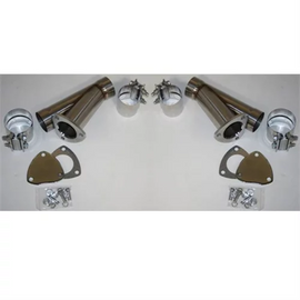 Granatelli 2.5in Stainless Steel Manual Dual Exhaust Cutout Kit w/Slip Fit Band Clamp