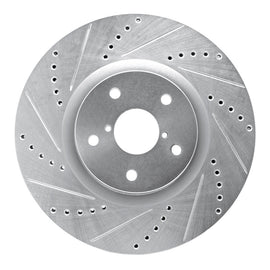 R1 05-20 Subaru Impreza Front Left Drilled & Slotted Silver Brake Rotor