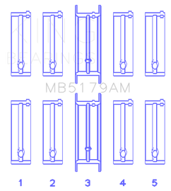 King Daewoo/GM/Opel/Vauxhall (Size STD) Main Bearing Set