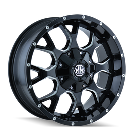 Mayhem 8015 Warrior 22x12 / 6x135 BP / -44mm Offset / 106mm Hub Black w/ Milled Spokes Wheel