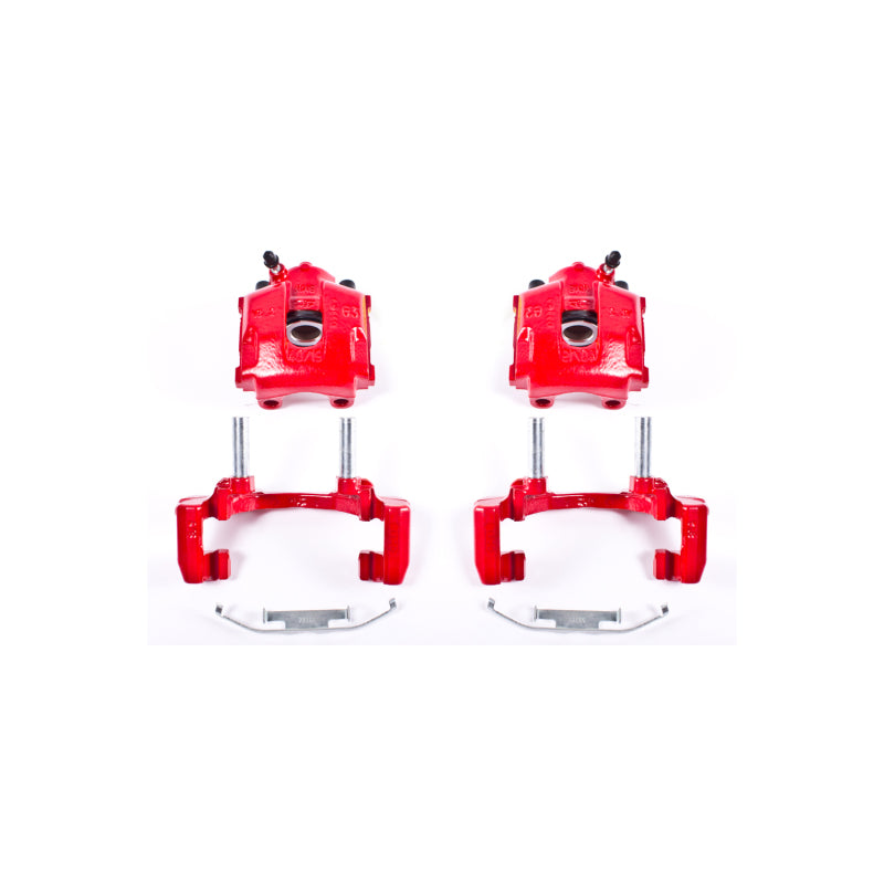 Power Stop 2000 BMW 323Ci Rear Red Calipers w/Brackets - Pair