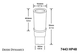 Diode Dynamics 7443 LED Bulb HP48 LED - Red (Single)