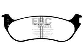 EBC 06-10 Ford Explorer 4.0 2WD Yellowstuff Rear Brake Pads