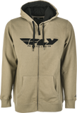 Fly Corporate Zip Up Hoodie Tan/Black Xl