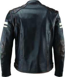 River Road Hoodlum Vintage Leather Jacket Black - Small