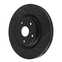 Load image into Gallery viewer, R1 20-25 Subaru Crosstrek Front Right Drilled &amp; Slotted Black Brake Rotor