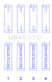 King Engine Bearings Suzuki H25A H27A (Size +0.50mm) Main Bearing Set
