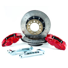 Load image into Gallery viewer, Alcon 2007+ Jeep JK w/ 5x5.5in Hub 355x22mm Rotor 4-Piston Calipers Rear Brake Upgrade Kit - Red
