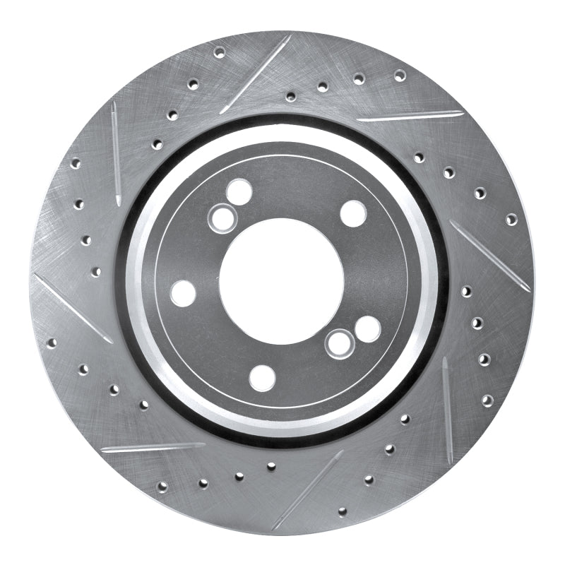 R1 00-06 BMW M5 Rear Left Drilled & Slotted Silver Brake Rotor