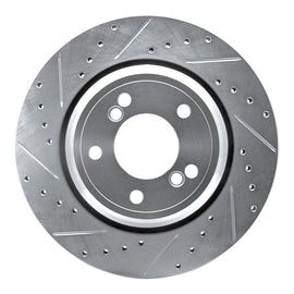 R1 00-06 BMW M5 Rear Left Drilled & Slotted Silver Brake Rotor