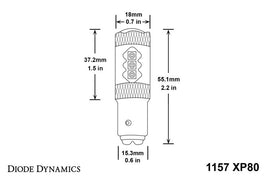 Diode Dynamics 1157 LED Bulb XP80 LED - Amber (Pair)