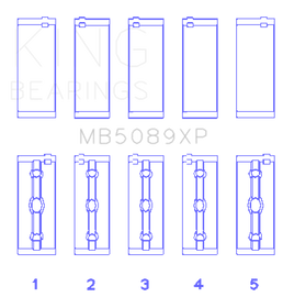 King Toyota 1RZ/2RZ/3RZ Crankshaft Main Bearing Set (Set of 5)
