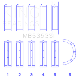 King Engine Bearings Ford 281 4.6L Sohc 16V (Size +0.75mm) Main Bearing Set