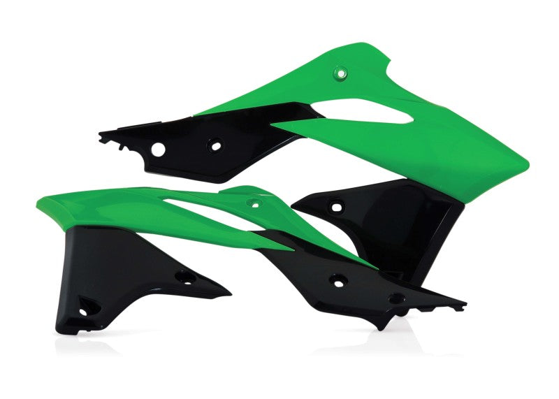 Acerbis 13-16 Kawasaki KX250F Radiator Shroud - Green/Black