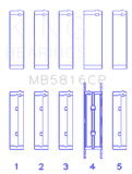 King Ford 391CI 32V Turbo V8 Power Stroke/ O/S .040in Main Bearing Set