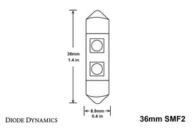 Diode Dynamics 36mm SMF2 LED Bulb - Cool - White (Pair)