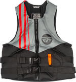 Neoprene Flotation Vest Black/Grey/Red Sm