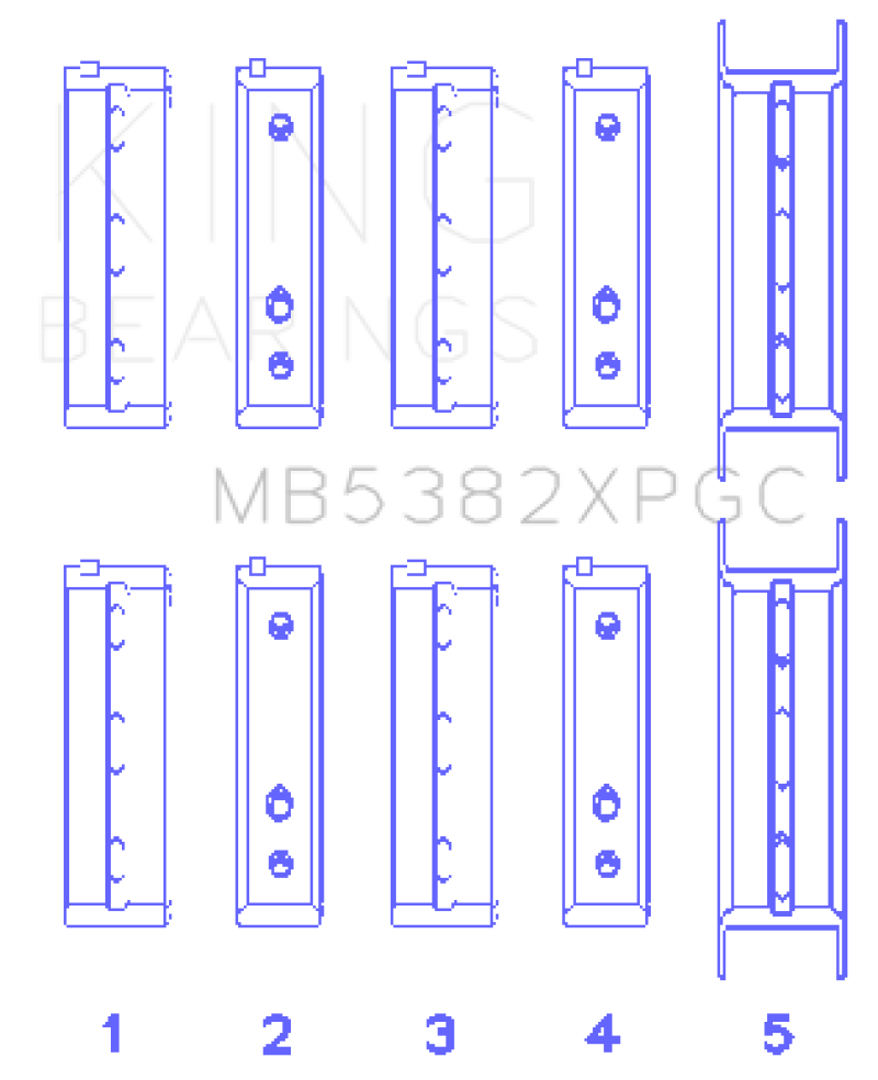 King Subaru EJ20/EJ22/ EJ25 (Including Turbo) Coated Crankshaft Main Bearing Set