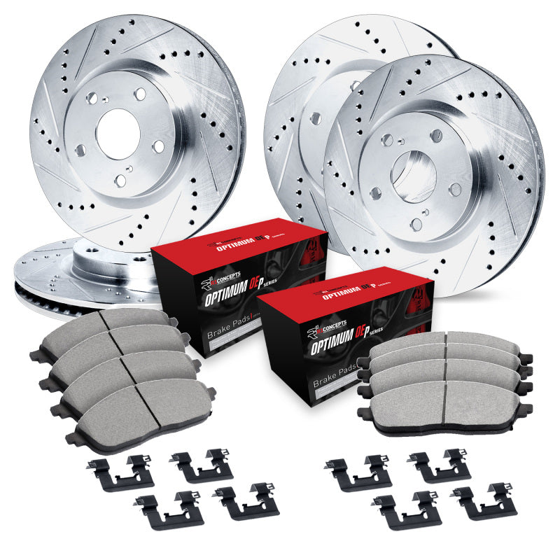 R1 13-20 Subaru WRX Front & Rear Drill/Slot Silver Rotors w/Optimum Pads